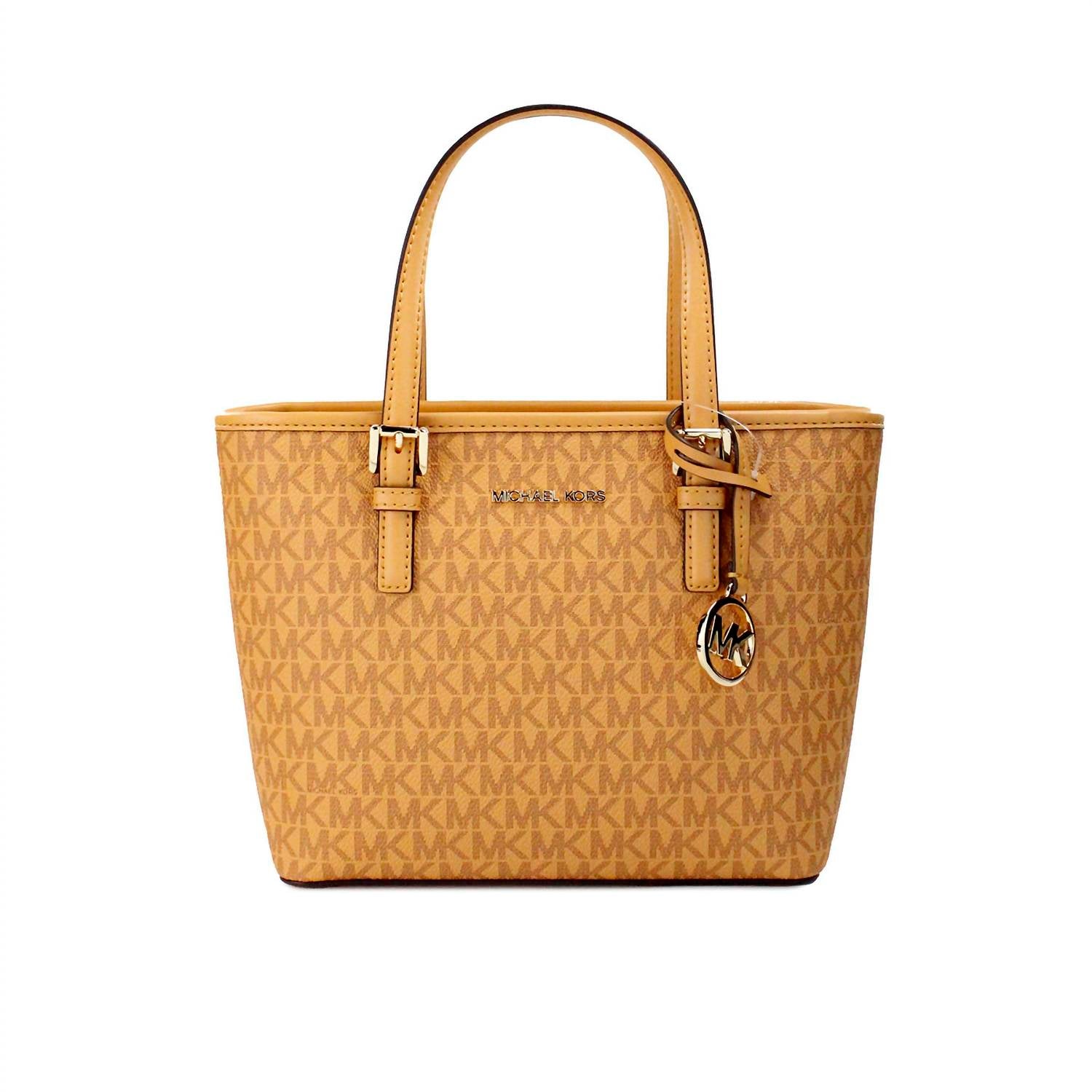 Michael Kors - Women's Jet Set Pvc Leather Xs Carryall Top Zip Tote Bag Purse