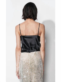 GREYLIN Charlotte Cowl Neck Cami Top in black - women's shirt - alternate view