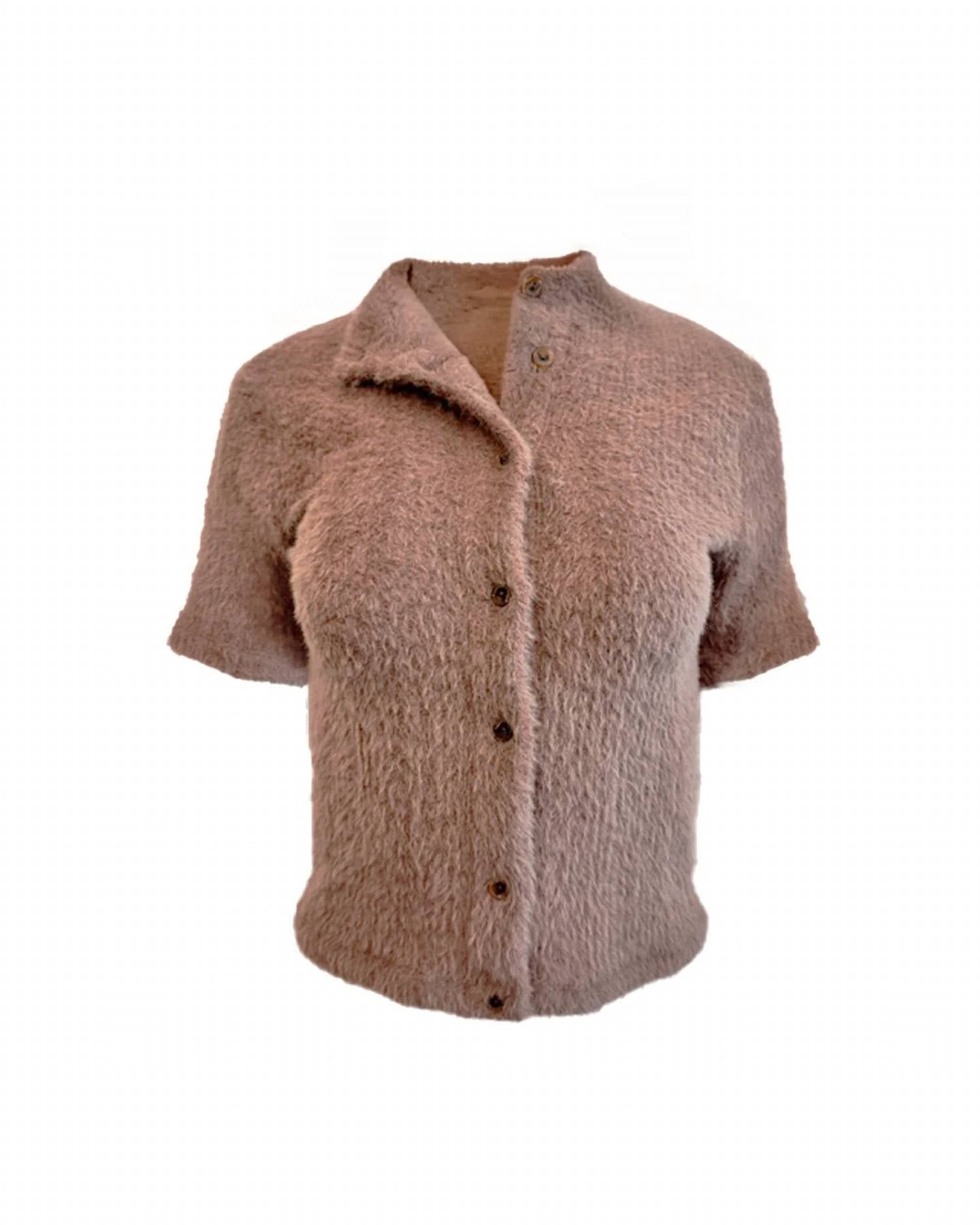 Theo The Label - Women's Carme Plush Lace Short Sleeve Cardigan