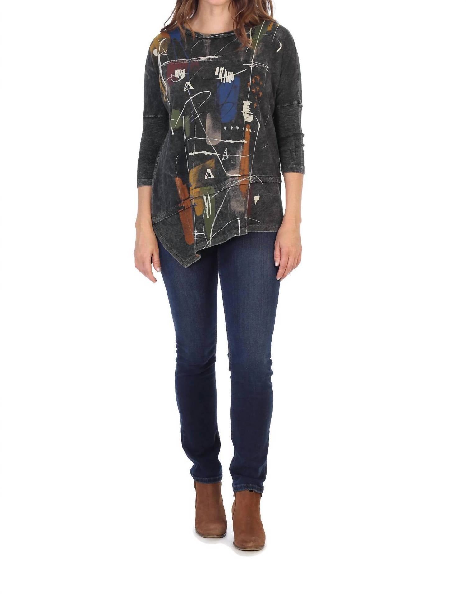 Jess & Jane - Whitney Mineral Washed Dolman Sleeve Cotton Top