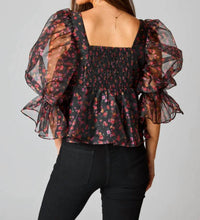 Puff Sleeve Peplum Top