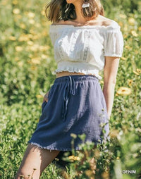 Umgee - Adela Hi Low Fringe Hem Skirt