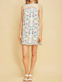 entro Floral Lace Dress in white multi - women's dress - view 6