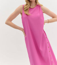 Entro - Solid Rib Textured Midi Dress