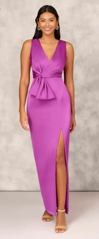 Aidan Mattox - Crepe Back Satin Column Gown