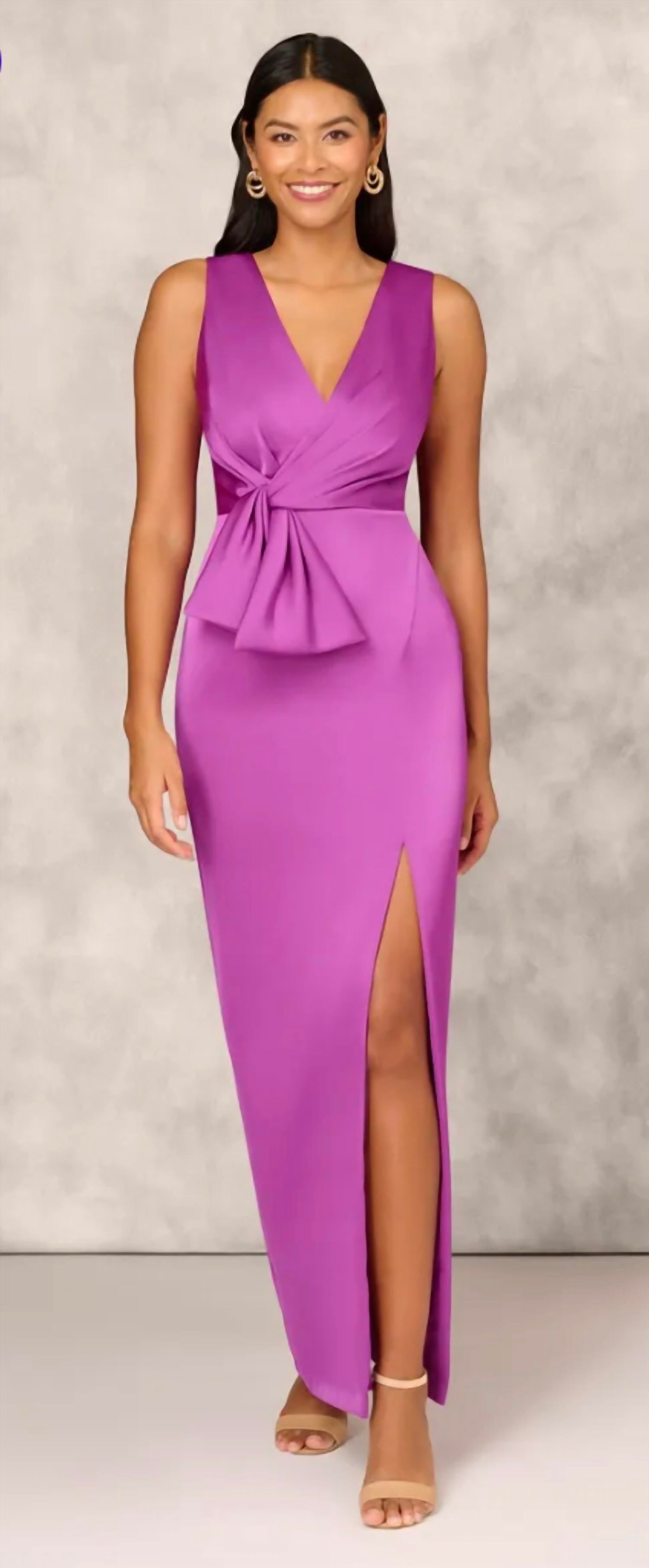 Aidan Mattox - Crepe Back Satin Column Gown