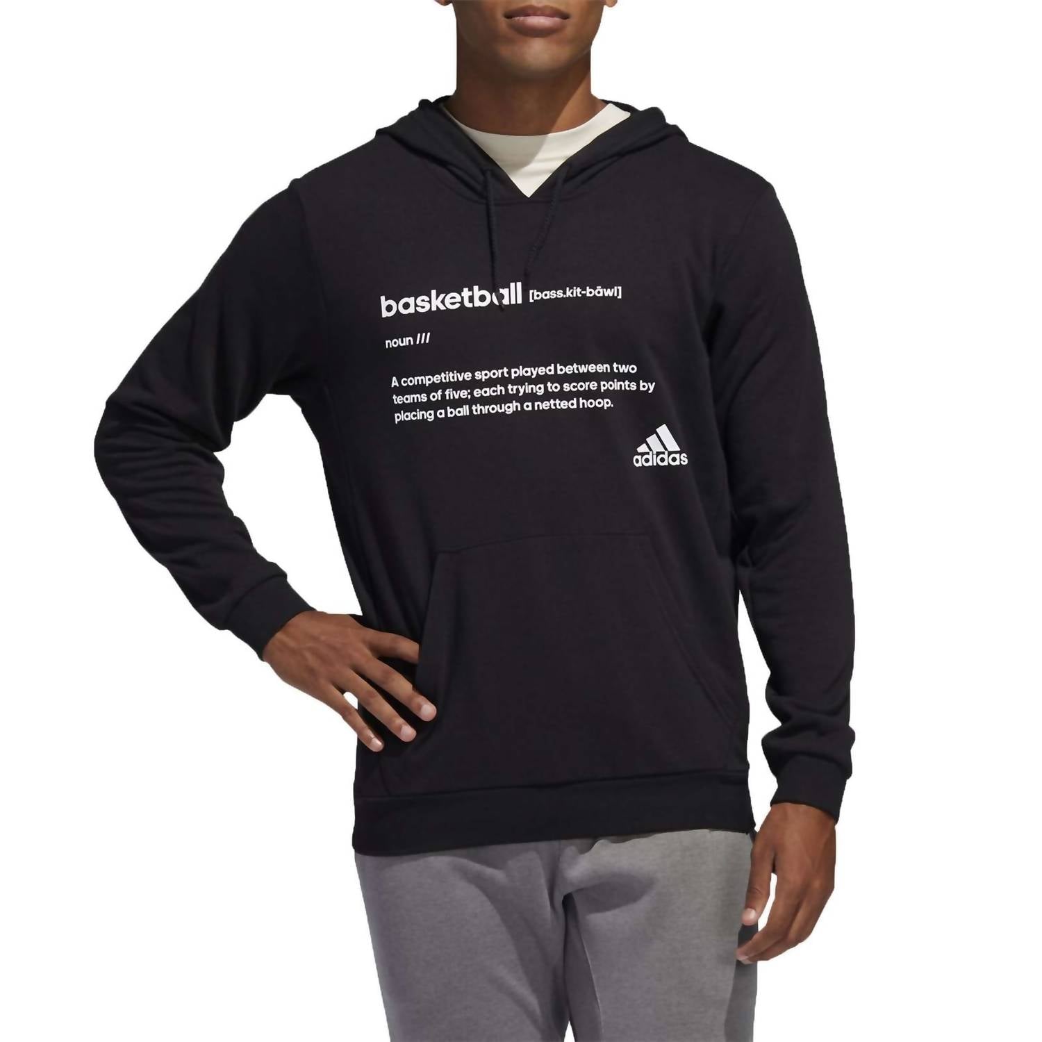 adidas Men's Definition Basketball Hoodie in black - men's shirt