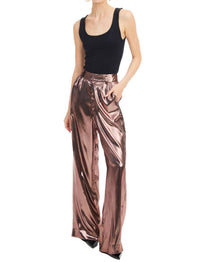 ALLISON NEW YORK Joan Lame Pants in rose gold - women's pants - alternate view