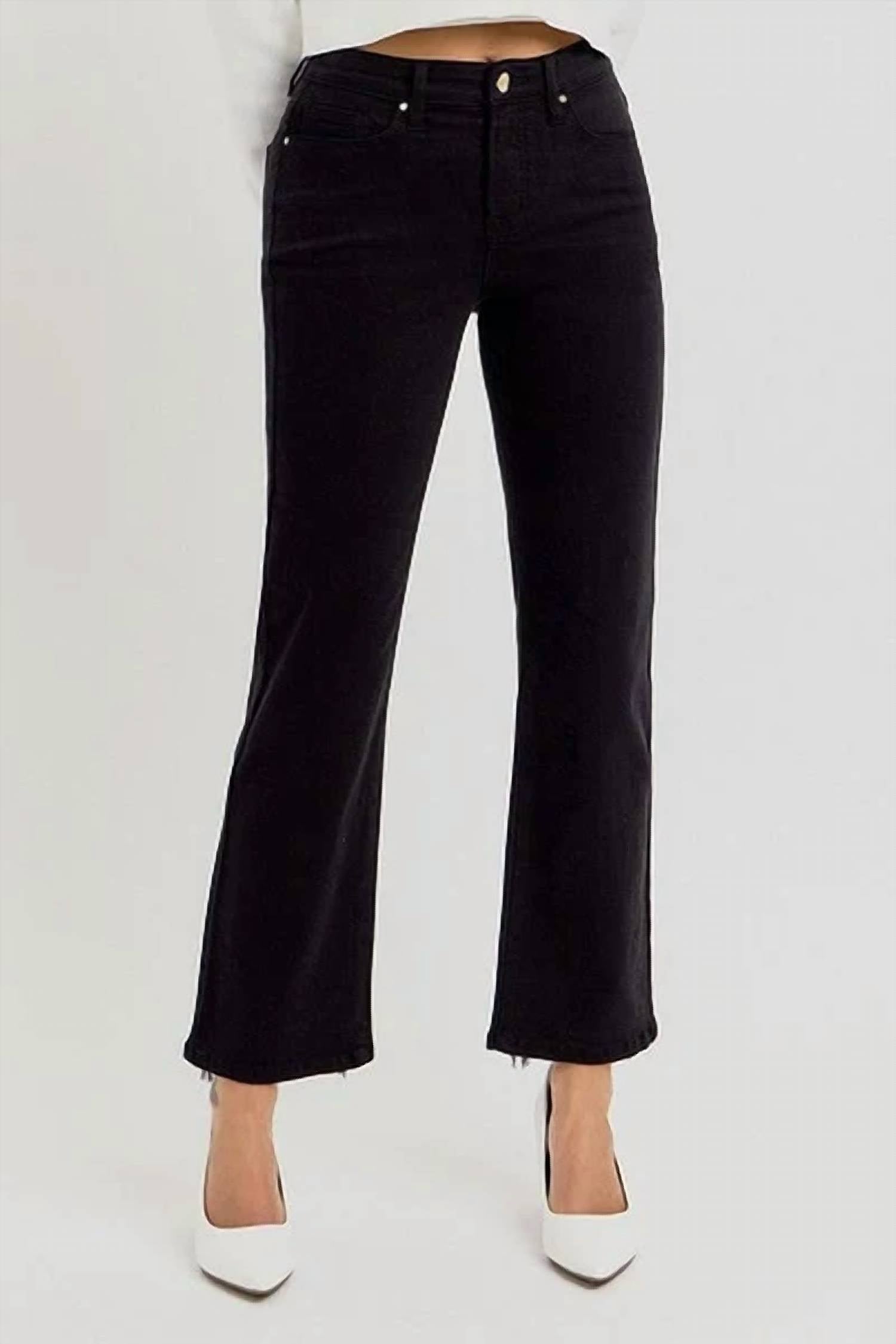 Risen - Tummy Control High Rise Crop Straight Leg Jeans - Plus