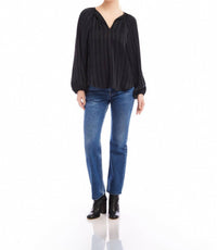 Fifteen Twenty Joplin Peasant Blouse in black - women's blouse