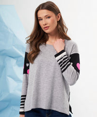 French Kyss - Heart Scoop Neck Sweater