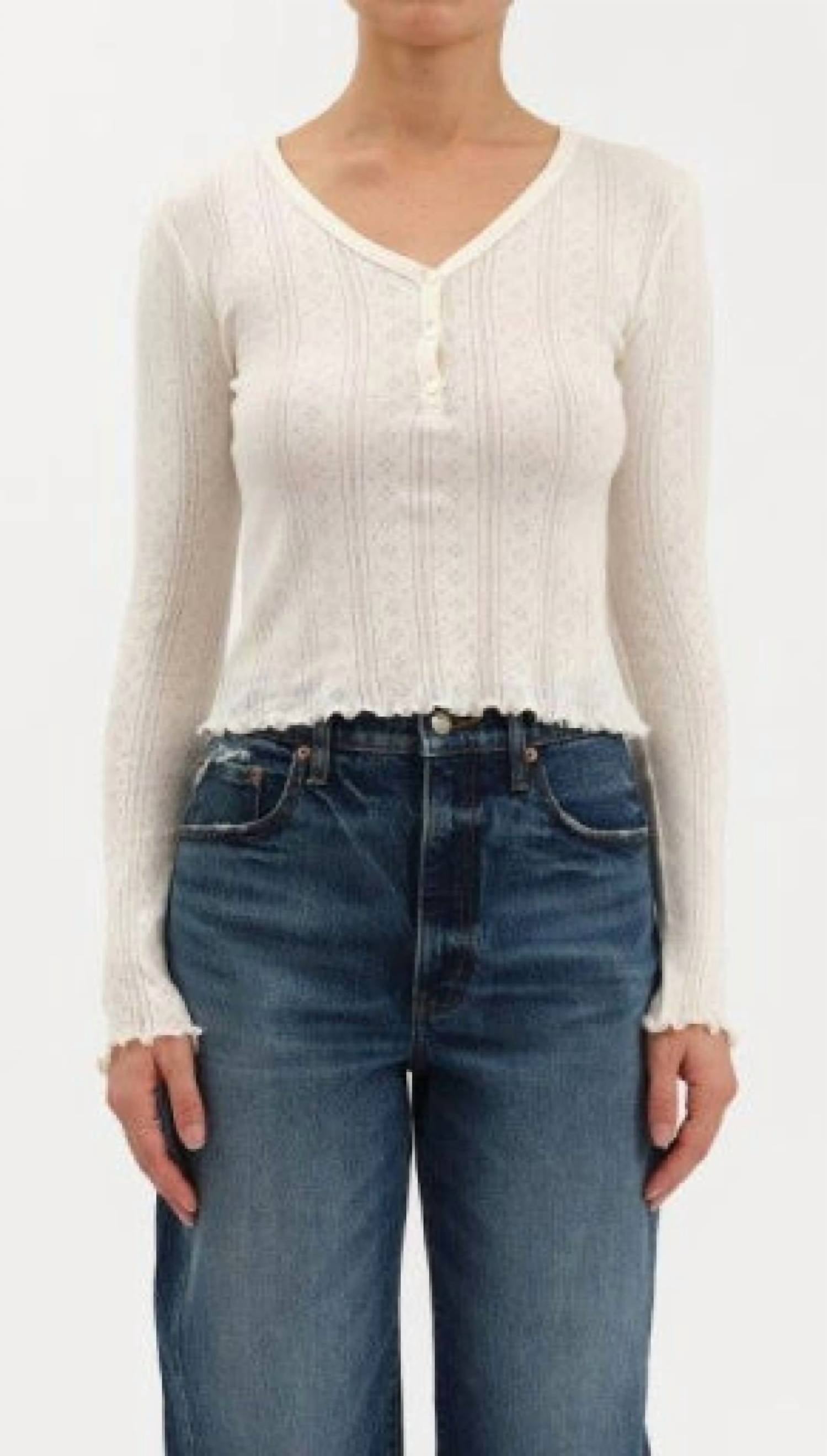 Daze - Bunny Pointelle Top