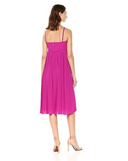 Trina Turk - Vereda Pleated High Waist Spaghetti Strap Midi Dress