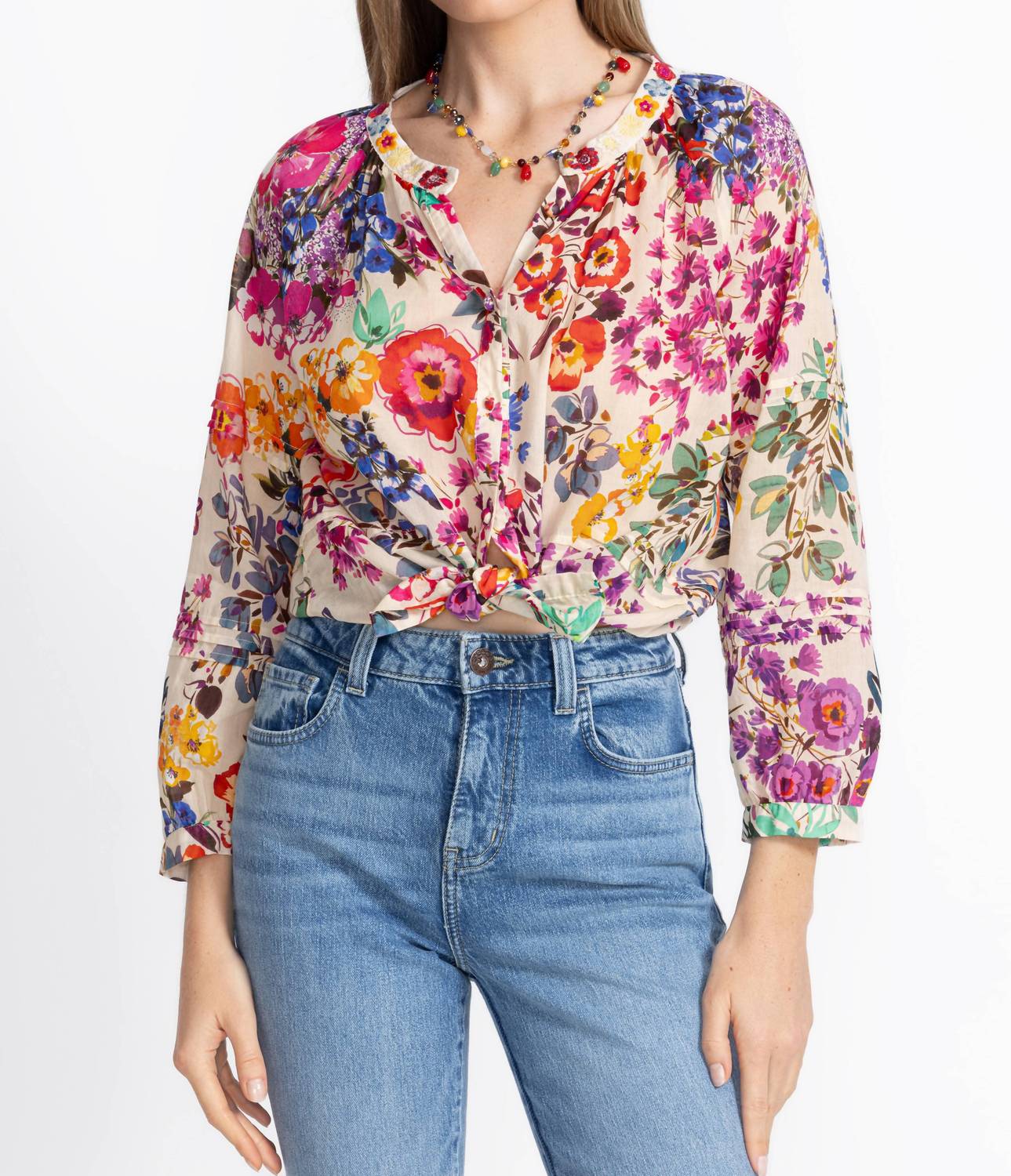 Johnny Was - RAGLAN PINTUCK BLOUSE