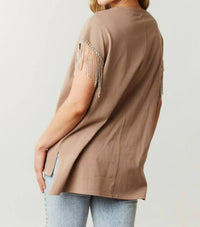 Fantastic Fawn - Free As A Bird Rhinestone Fringe Tee