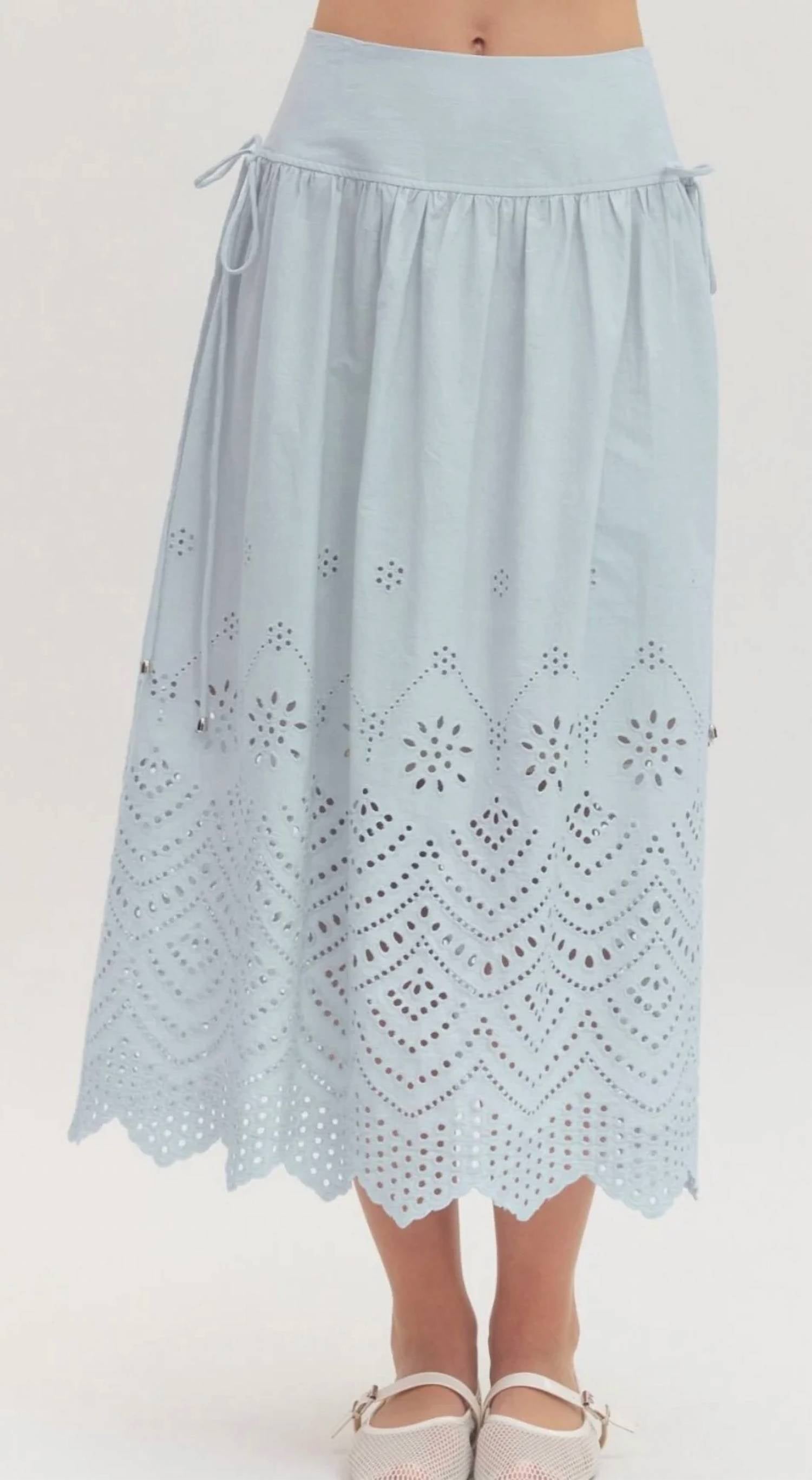 Entro - Eyelet Midi Skirt