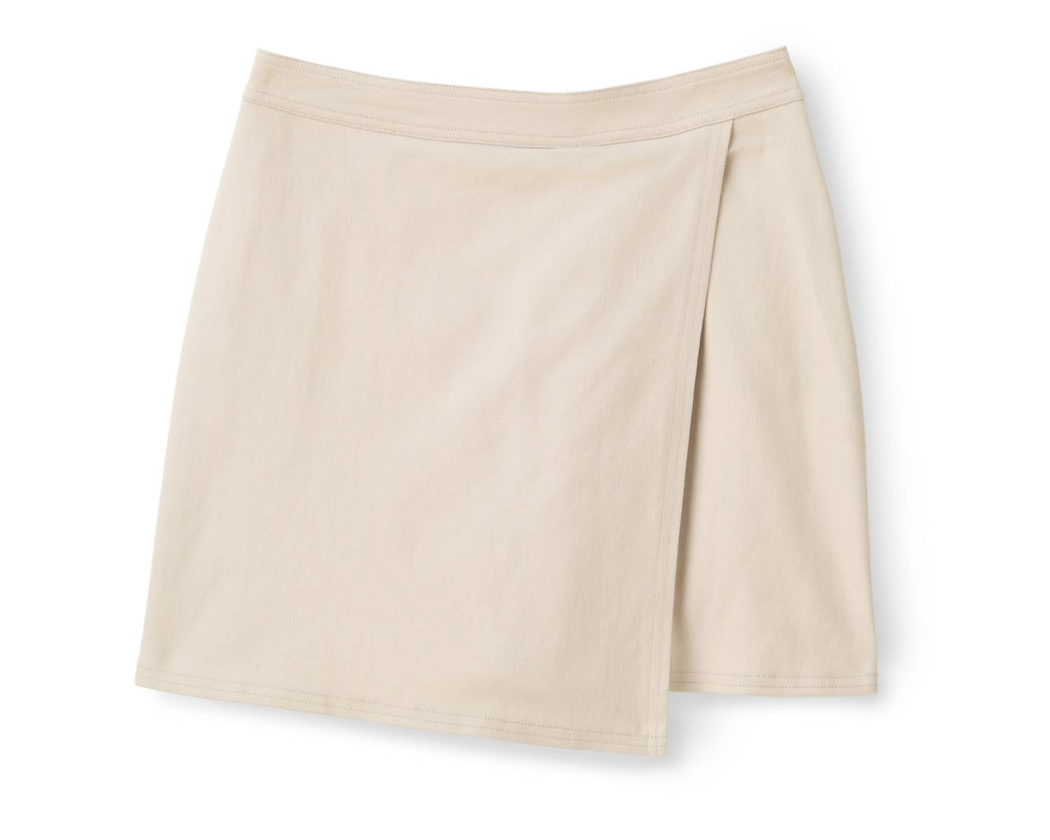 Cartolina Nantucket Elisa Asymmetrical Skort in ivory - women's shorts - alternate view