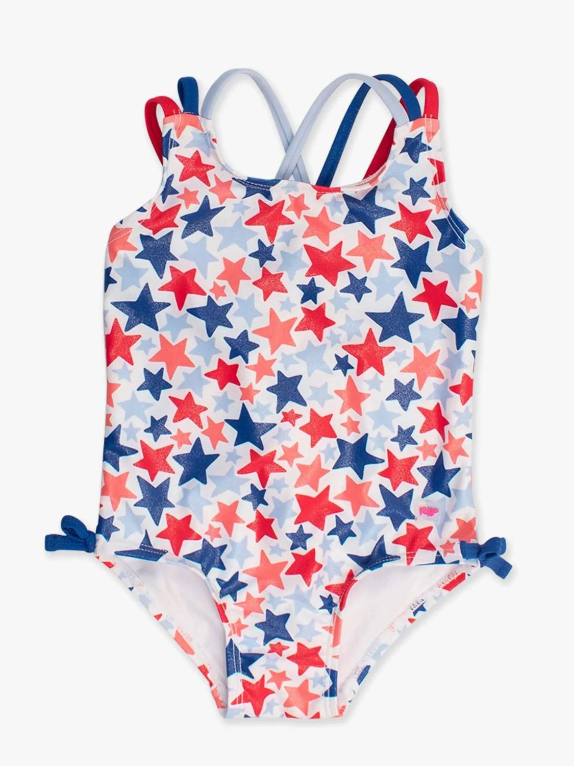 Rufflebutts - Girl's Shimmer Star-spangled Cross-back Swimsuit