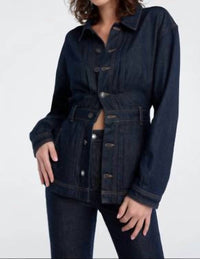 Favorite Daughter The Jade Pintuck Denim Jacket in oxford - women's jacket