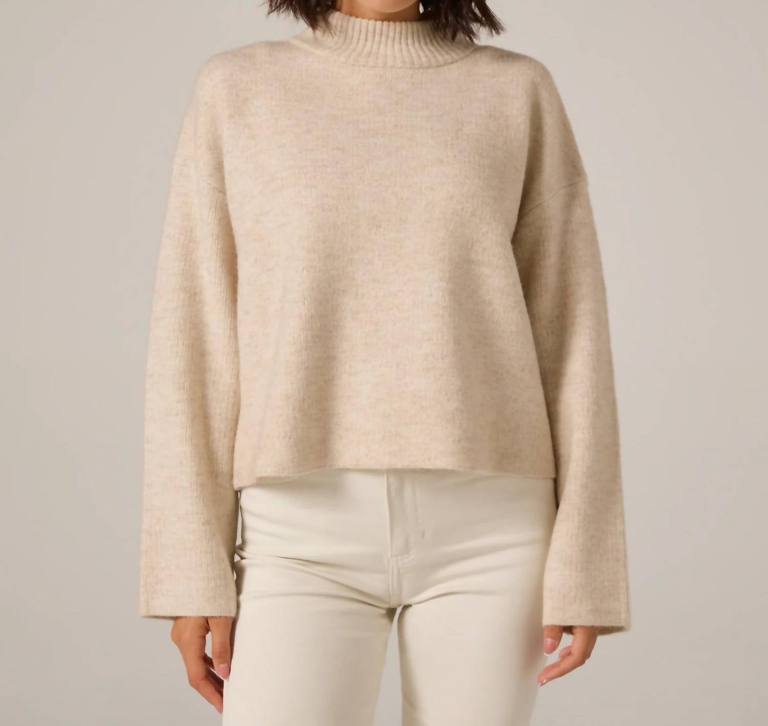7Diamonds Wren Knitted Sweater in sand - women's sweater