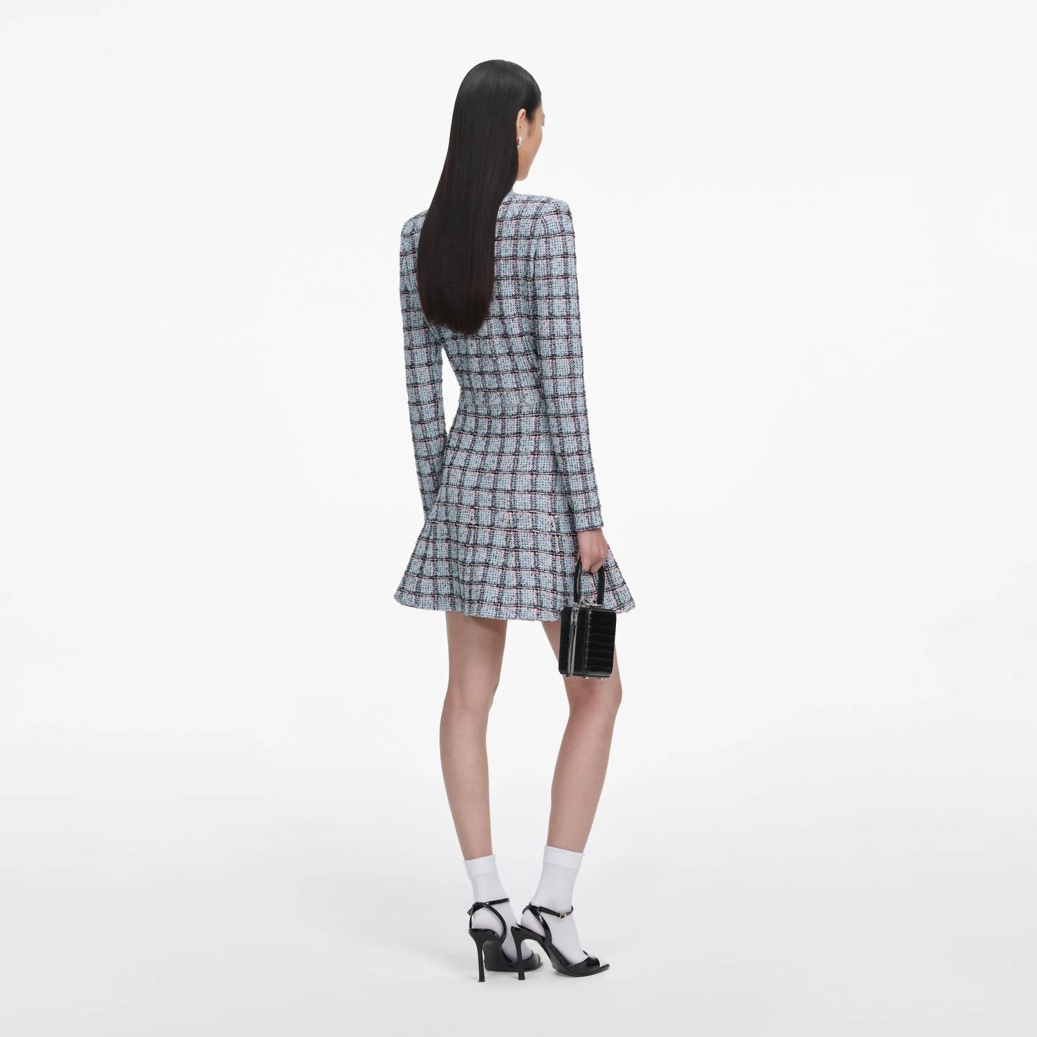 Self-Portrait - Check Knit Mini Skirt