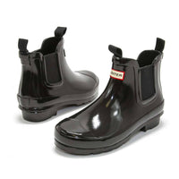 HUNTER Girls Gloss Chelsea Boots in black - kids' shoe - view 5