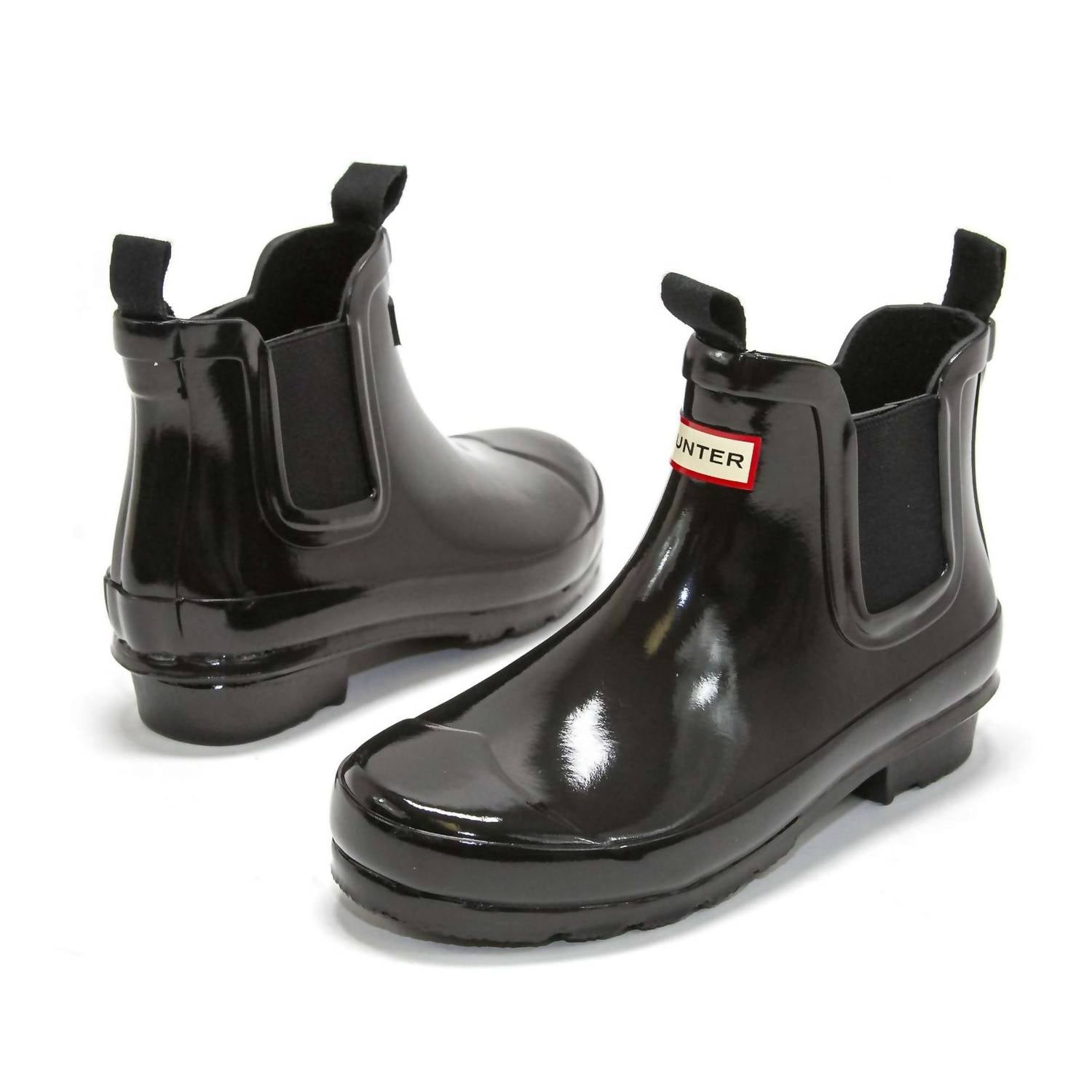 HUNTER Girls Gloss Chelsea Boots in black - kids' shoe - view 5