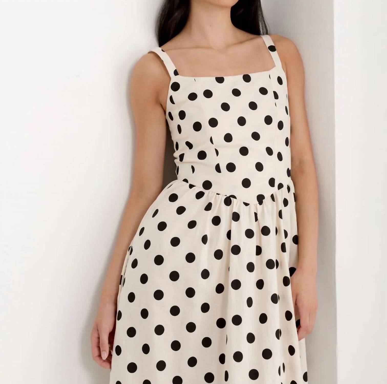 A Bronze Age Aura Midi Dress in polka dot - women's dress - alternate view