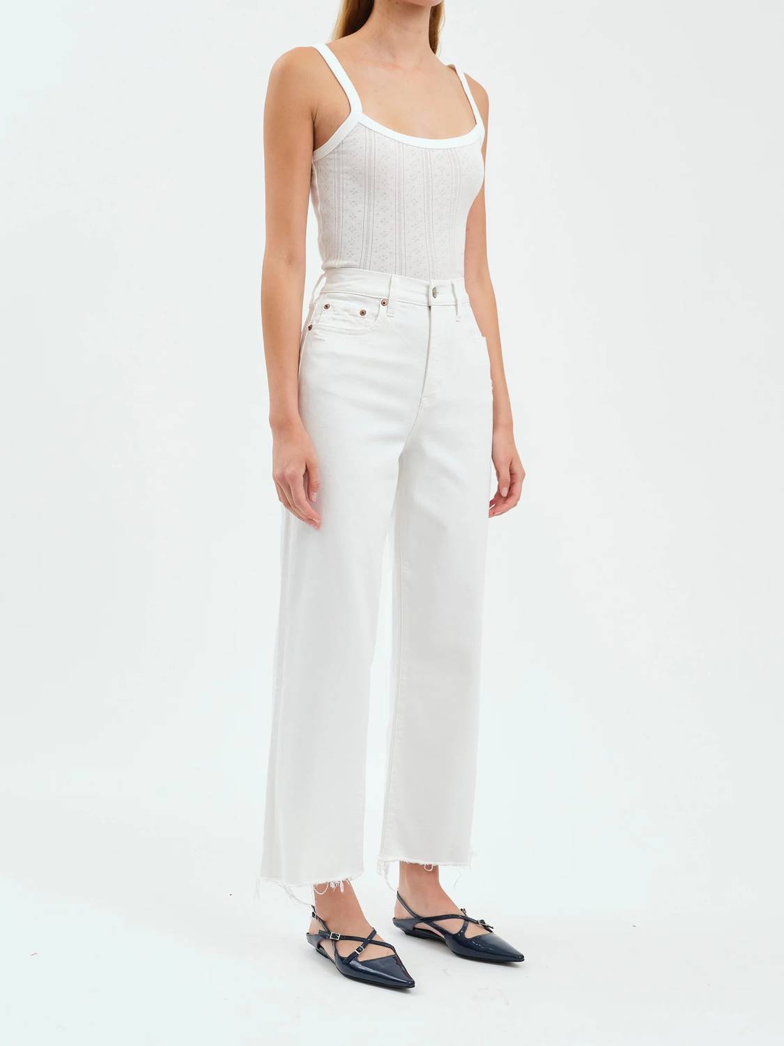 Daze - Crop High Rise Vintage Straight Jeans