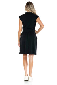 ariella Scuba Dress With Zipper Detail in black - women's dress - detail view