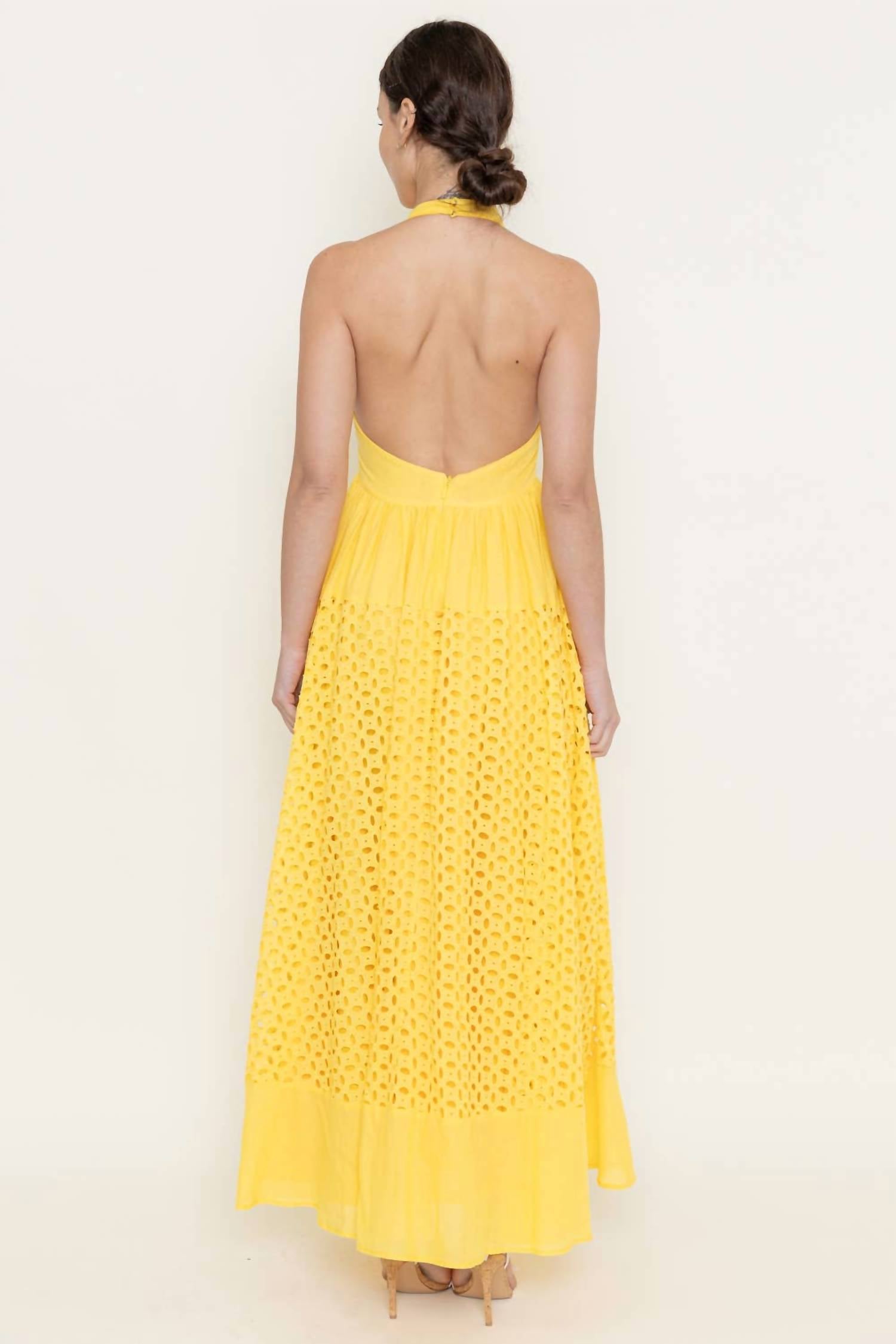 Fore Collection - Ray of Sunshine Eyelet Maxi Dress