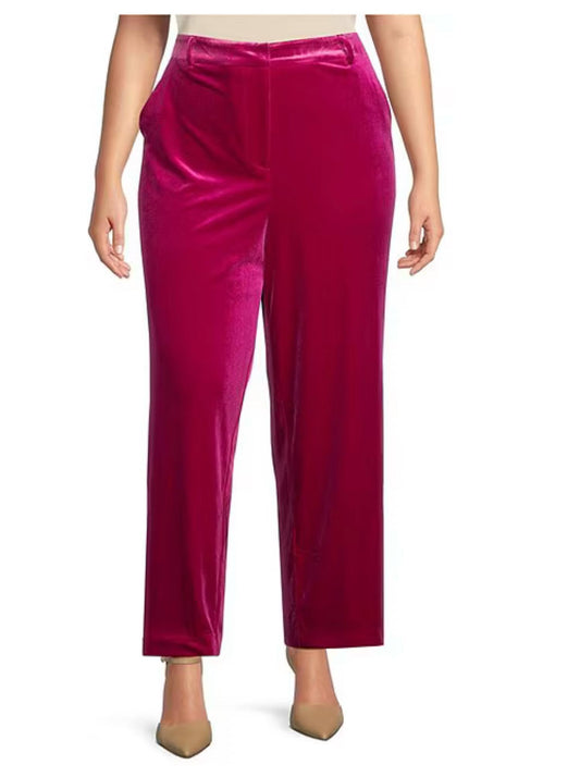 Skies Are Blue - Velvet Wide Leg Pants - Plus