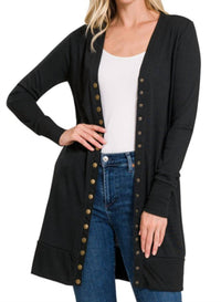 Zenana - Snap Button Cardigan