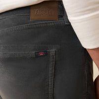 Faherty Stretch Terry Corduroy 5-Pocket Pant - 32" in steel river - men's pants - alternate view