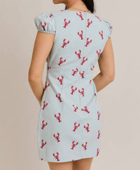 Lelis - Cap Sleeve V-Neck Lobster Graphic Mini Dress