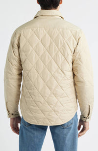 Schott N.Y.C. Down-Filled Quilted Shirt Jacket in off white - men's jacket - detail view