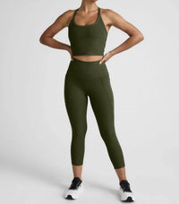 BEYOND YOGA OUT OF POCKET HIGH WAISTED LEGGING in army green - women's pants