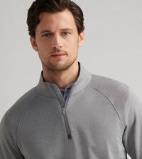 PETER MILLAR Beaumont Performance Quarter Zip Pullover in oslo gray - men's shirt - alternate view