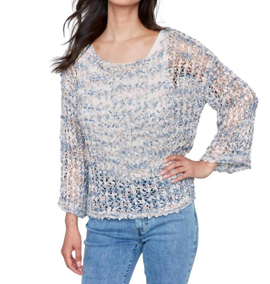 Charlie B - Ribbon Crochet Open Knit Top