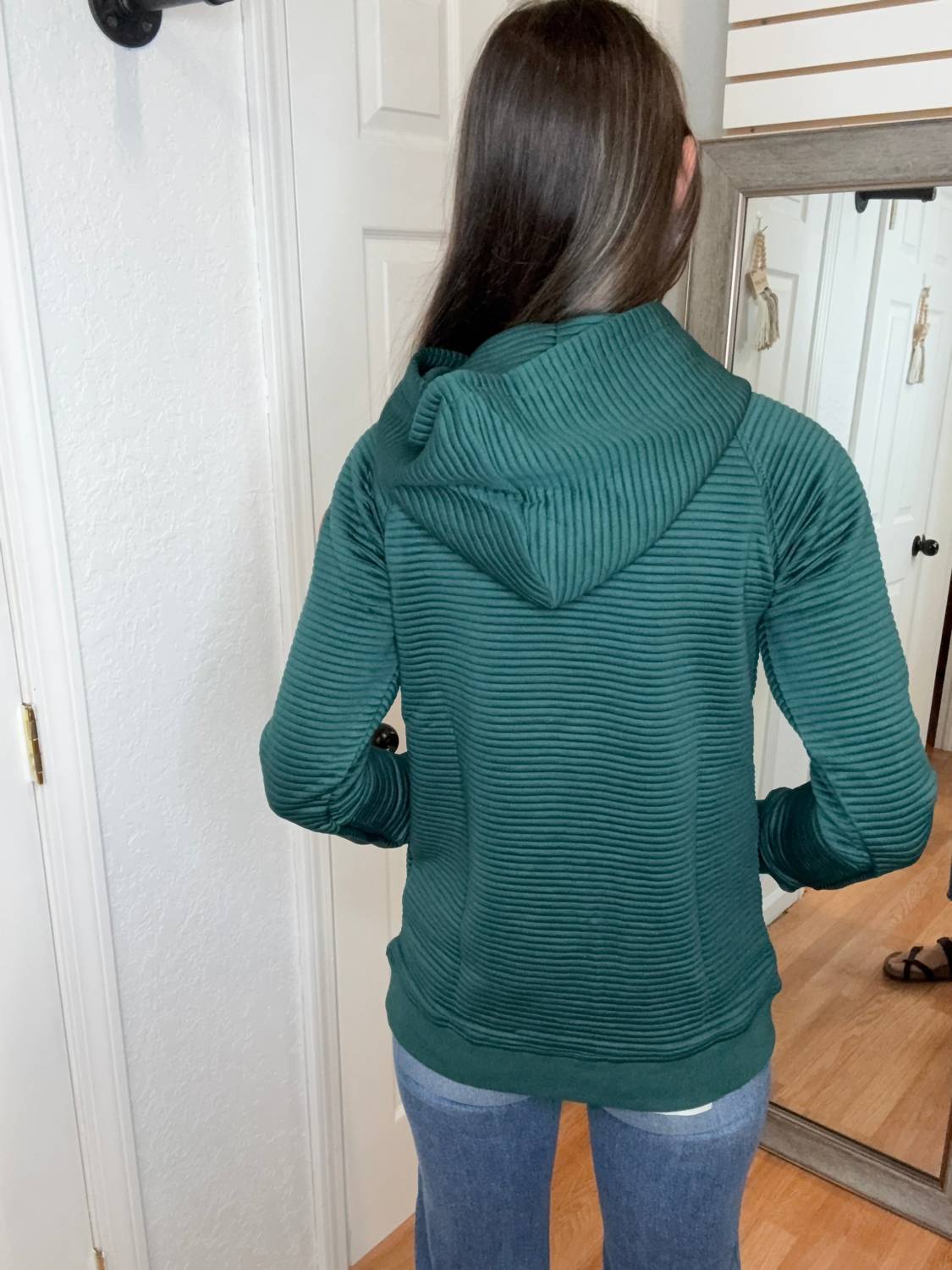 Michelle Mae - Tatum Textured Pullover Hooded Sweatshirt