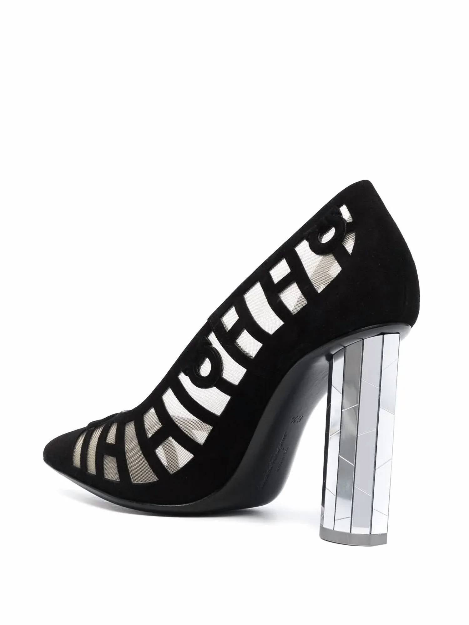 Salvatore Ferragamo Women's Mirrored Heel Pumps in black - women's heels - view 34