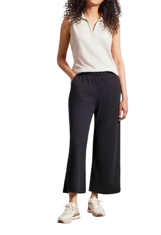 Tribal - Sporty Ribbed Wide Leg Capri Pants