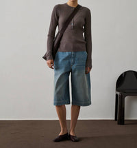 Soeur - Buffalo Ribbed Long Sleeve Henley Top