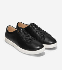 COLE HAAN Women's Grand Crosscourt Ii Shoe in black leather - women's flats - detail view