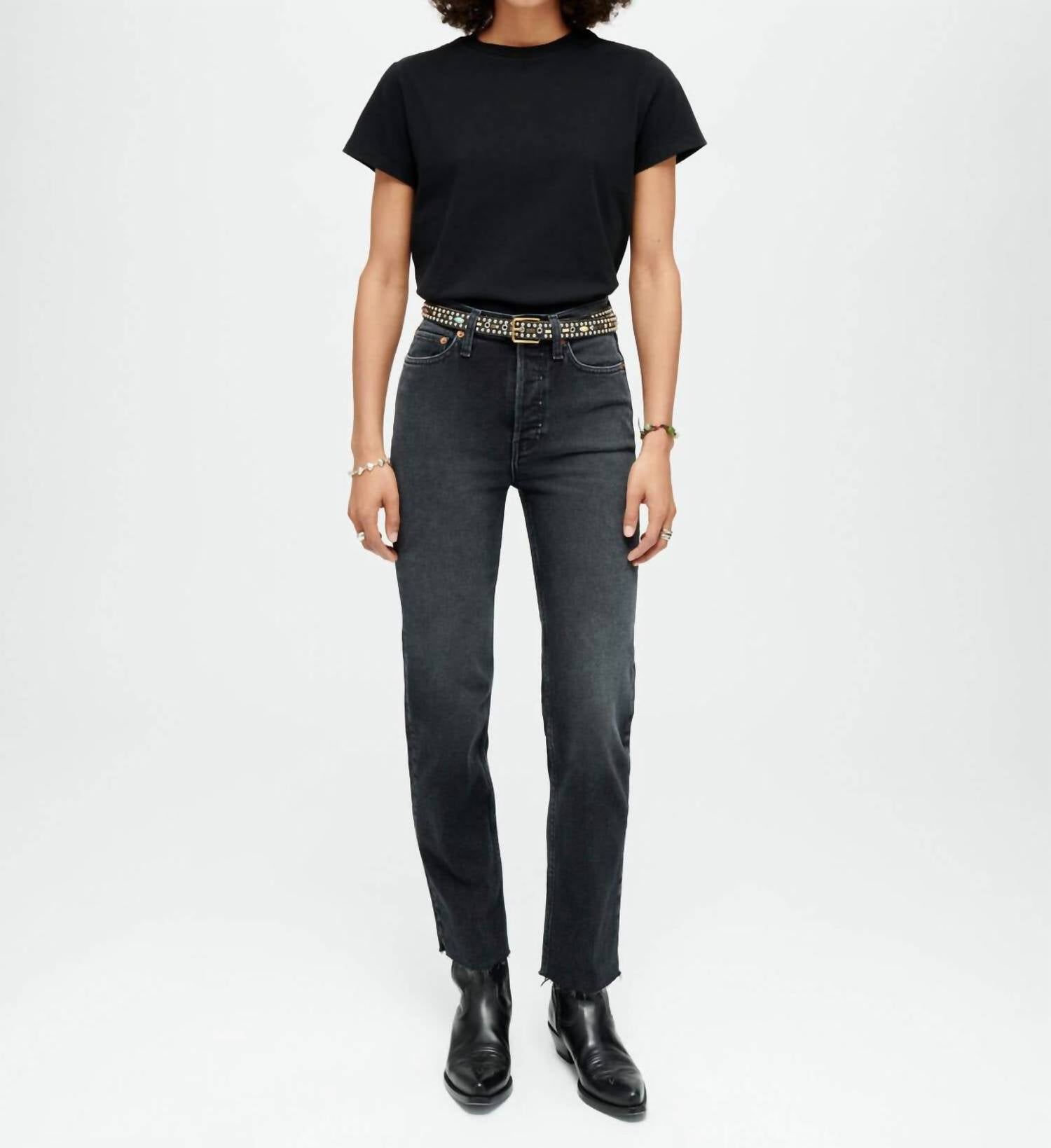 Re/Done - Comfort Stretch High Rise Stove Pipe Jeans