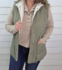 Staccato - Faux Fur Lined Snap Button Tie Vest