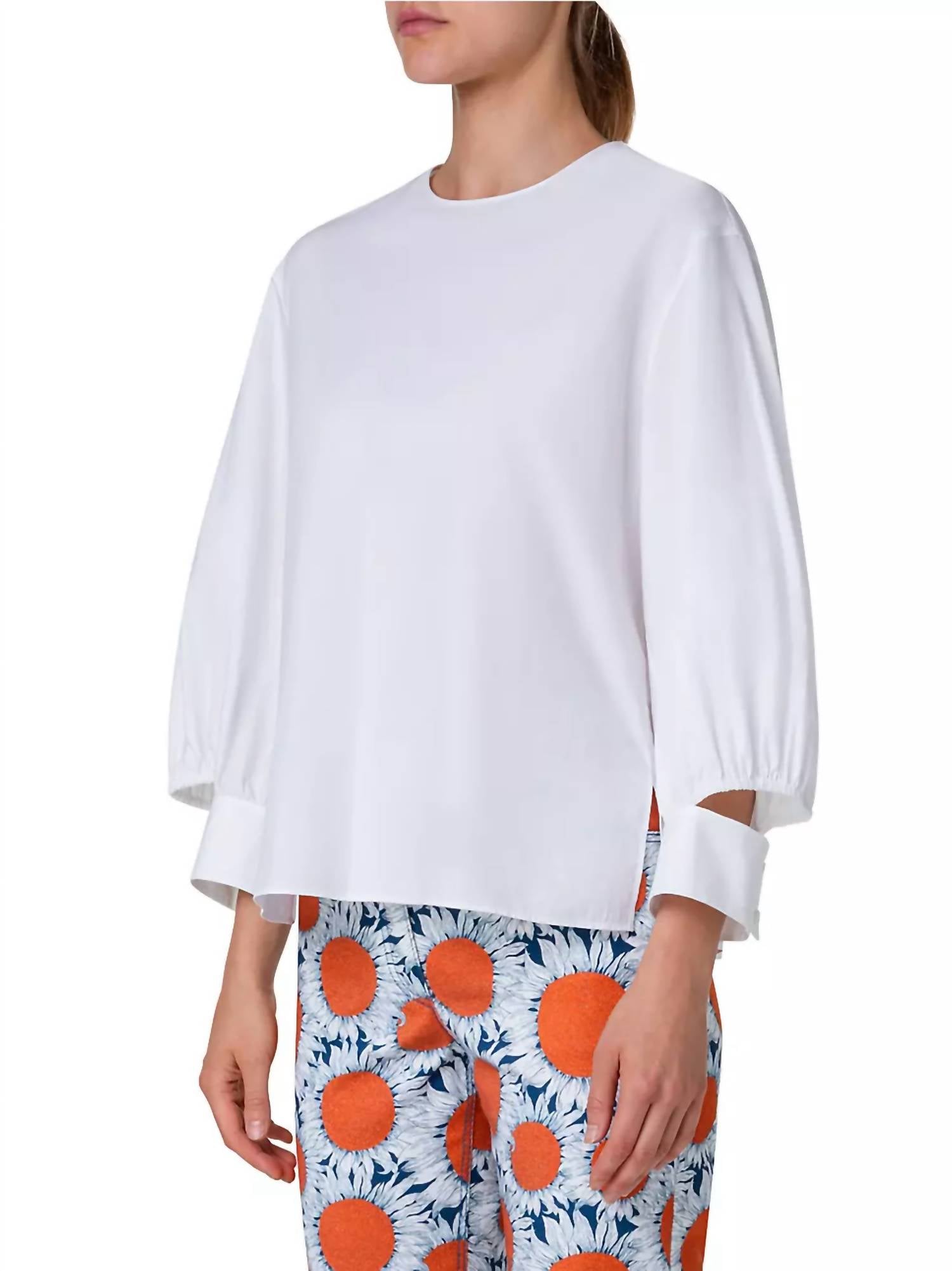 Akris Punto - Puff-Sleeve Poplin Cotton Blouse