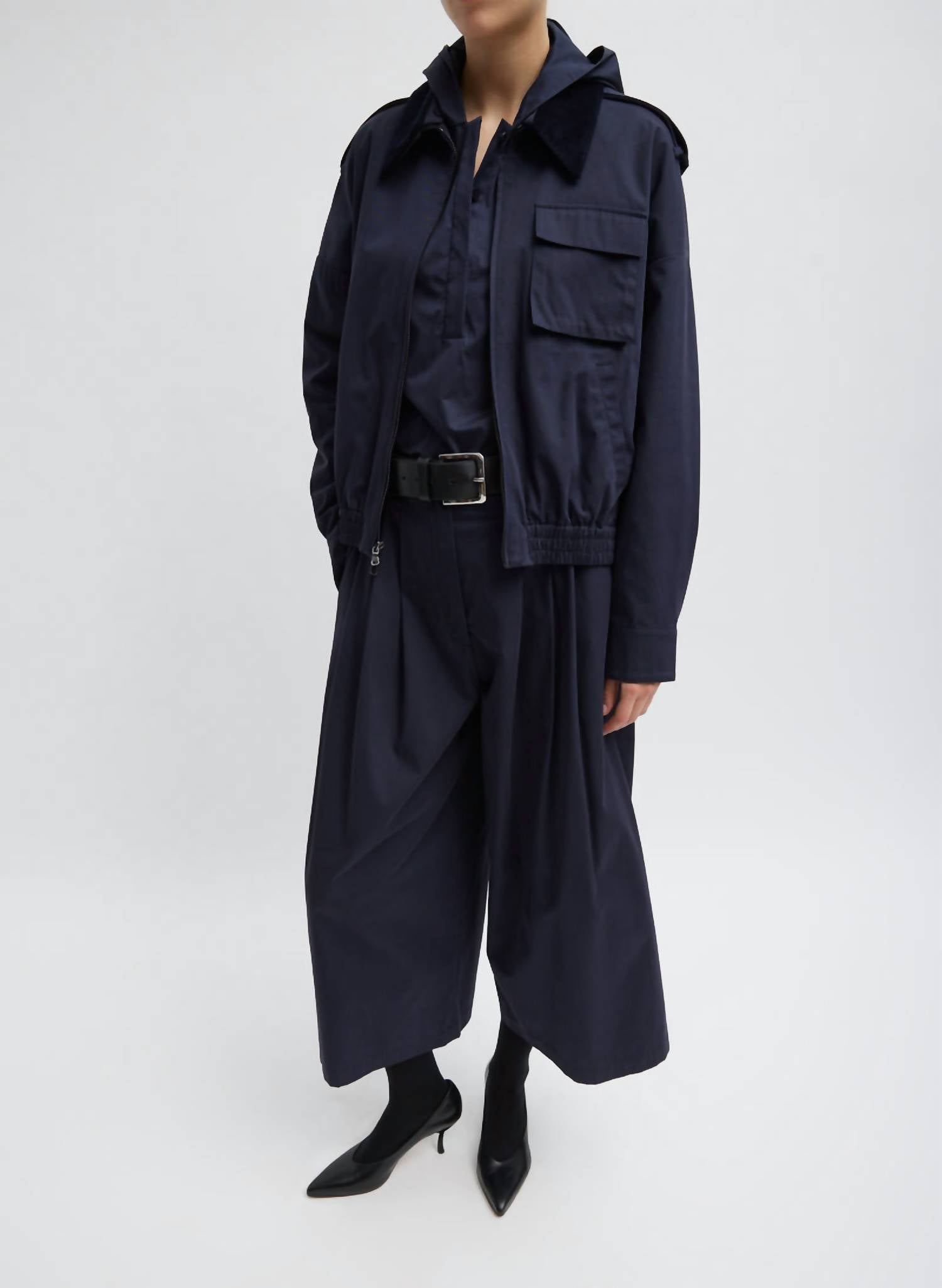 Tibi - Bio Twill Triple Pleat Cropped Pant