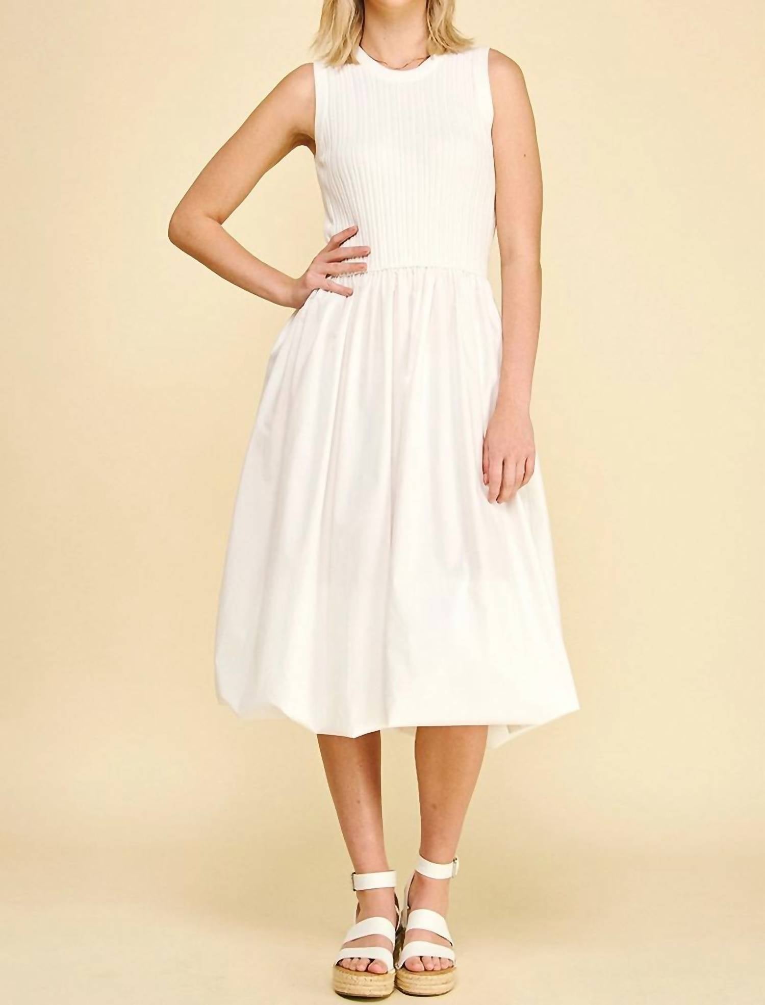 PINCH Bubble Hem Dress in white - women's dress - alternate view