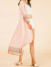 Jen & Co. - Women's Tribal Print Boho Kimono Wrap Cover Up